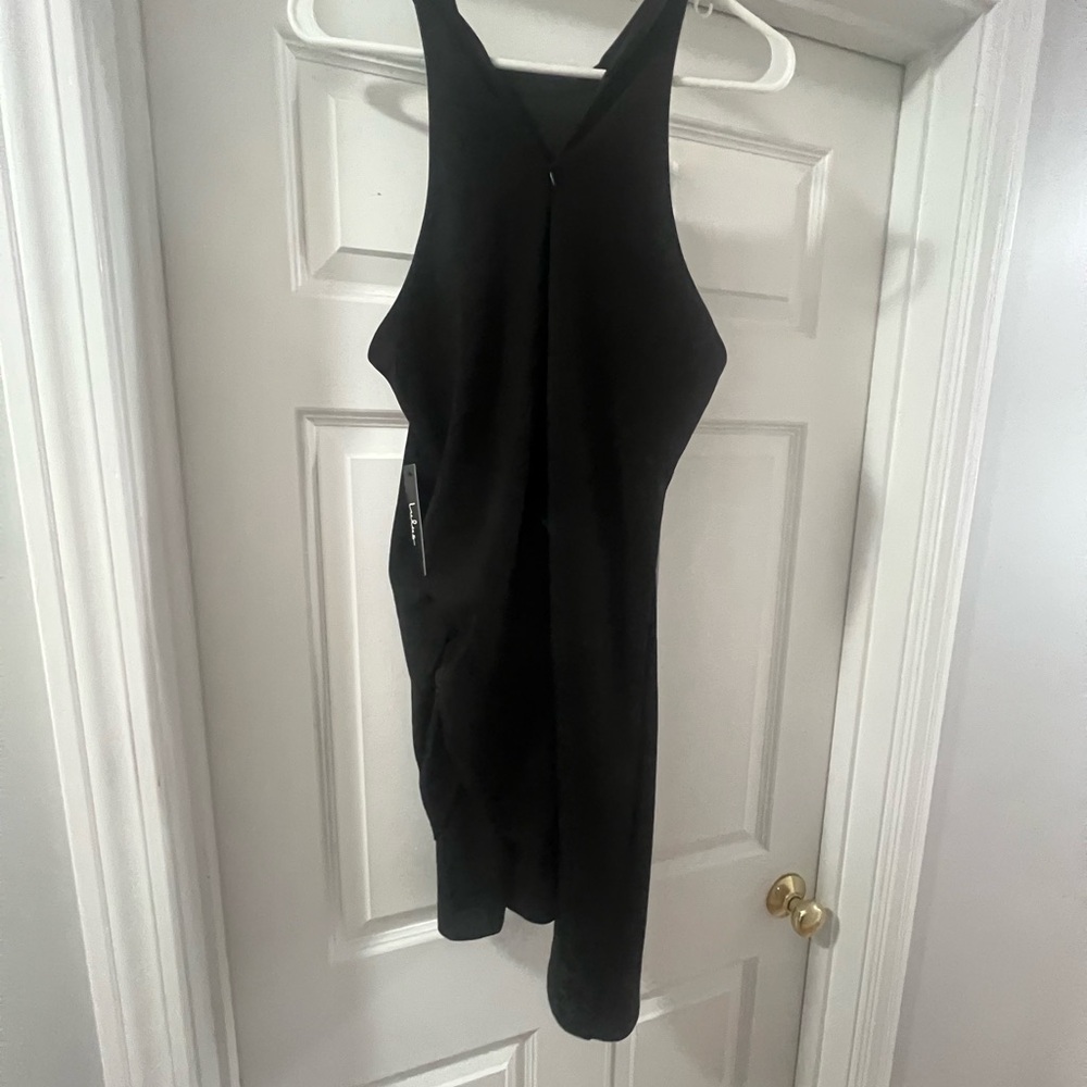 Lulu's Black Halter Sheath Midi Dress